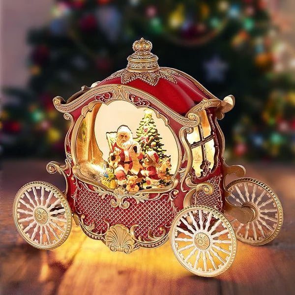 Carruagem natalina com globo de neve e música (PROMOÇÃO)