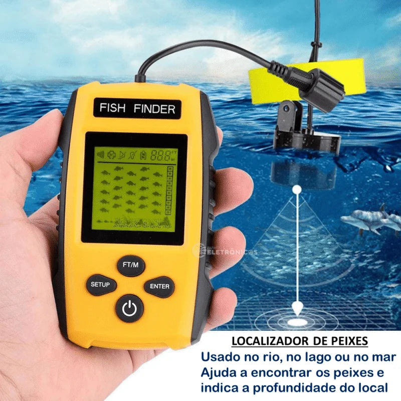 Localizador de Peixes Portátil com Sonar Profissional (PROMOÇÃO)